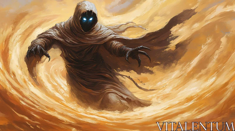 AI ART Mysterious Sand Creature with Glowing Eyes