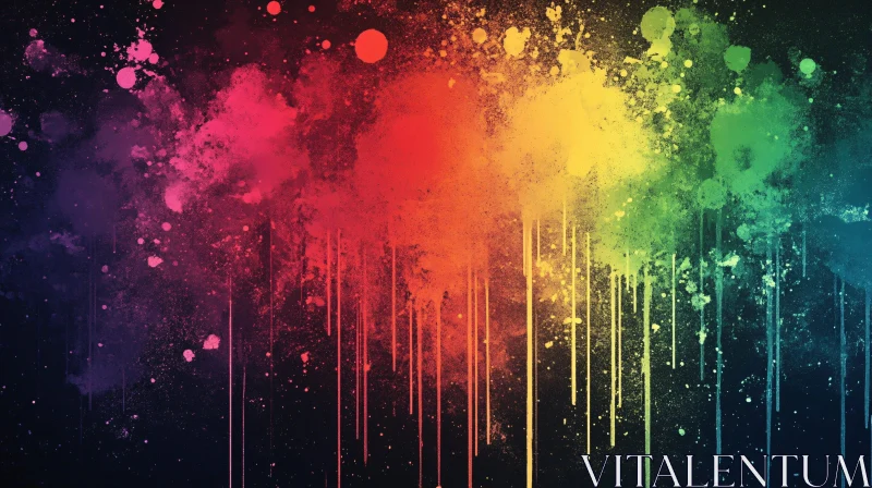 AI ART Rainbow Colors Paint Splatter Background