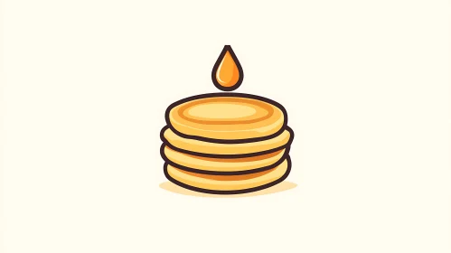 Stack of Pancakes with Syrup Droplet