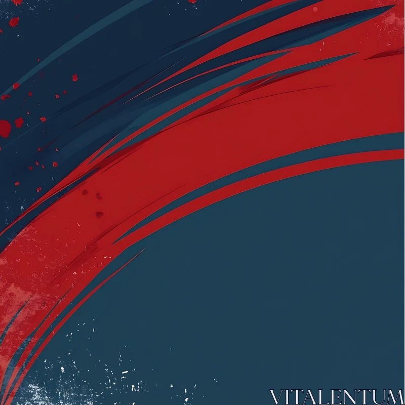 Red and Blue Artistic Brushstrokes AI Image