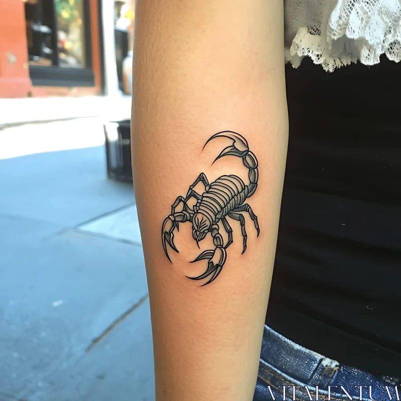 Forearm Scorpion Tattoo AI Image