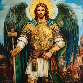 Guardian Angel with Sword Painting