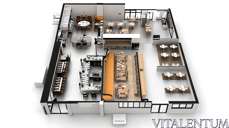 Top View of Restaurant Layout AI Image