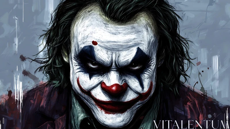 Clown Villain Face Close-up AI Image