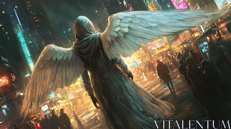 AI ART Urban Angel: Guardian of the Streets