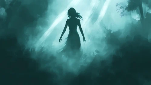 Woman in Ethereal Fog