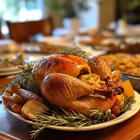 Roasted Turkey with Potatoes and Herbs