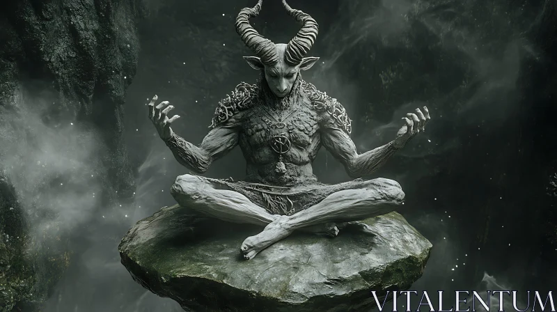 AI ART Mystic Demon in Lotus Position