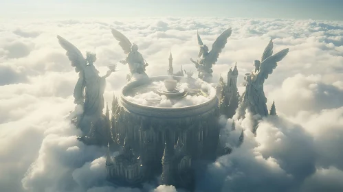 Celestial Gathering: Angels in the Sky