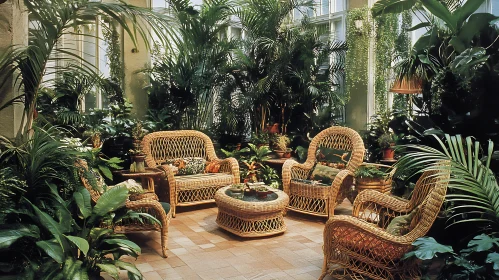 Tranquil Indoor Garden Seating Area