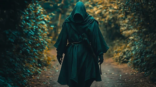 Cloaked Wanderer in the Woods