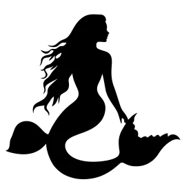 Elegant Mermaid Silhouette Art