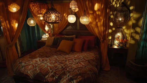 Cozy Bedroom with Decorative Lighting