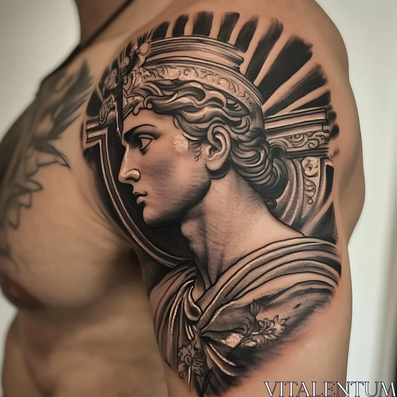 Classical Greek Arm Tattoo Art AI Image