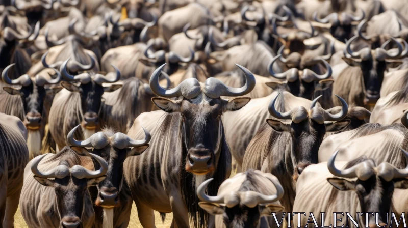 Wildebeest Herd: A Critique of Consumer Culture AI Image