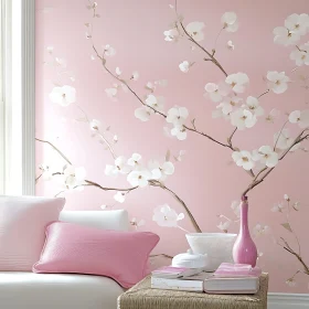 Blossom Wall Art in Pink Room