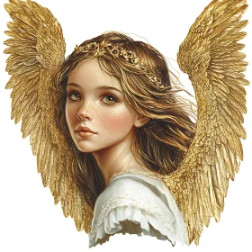 Golden Angel with Delicate Features