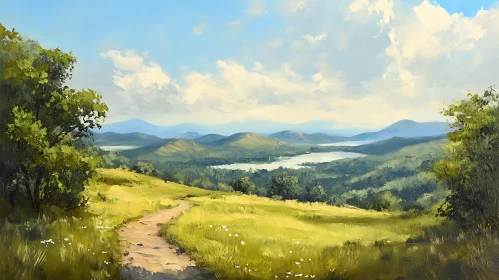 Tranquil Mountain Vista Art Print
