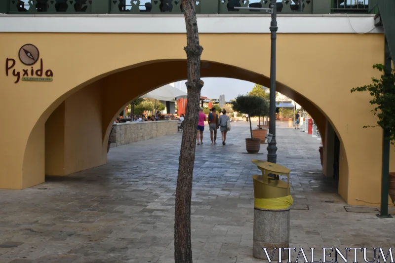 PHOTO Strolling Through a City Walkway