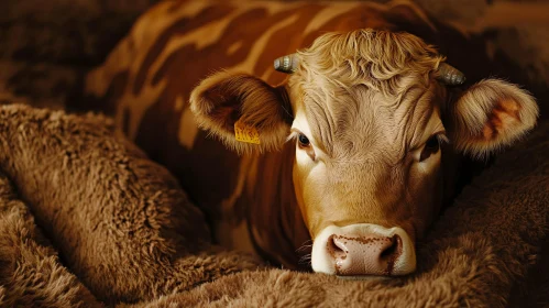 Resting Cow in Serene Stillness