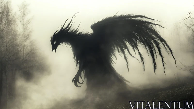 AI ART Mysterious Monster Emerges from Mist