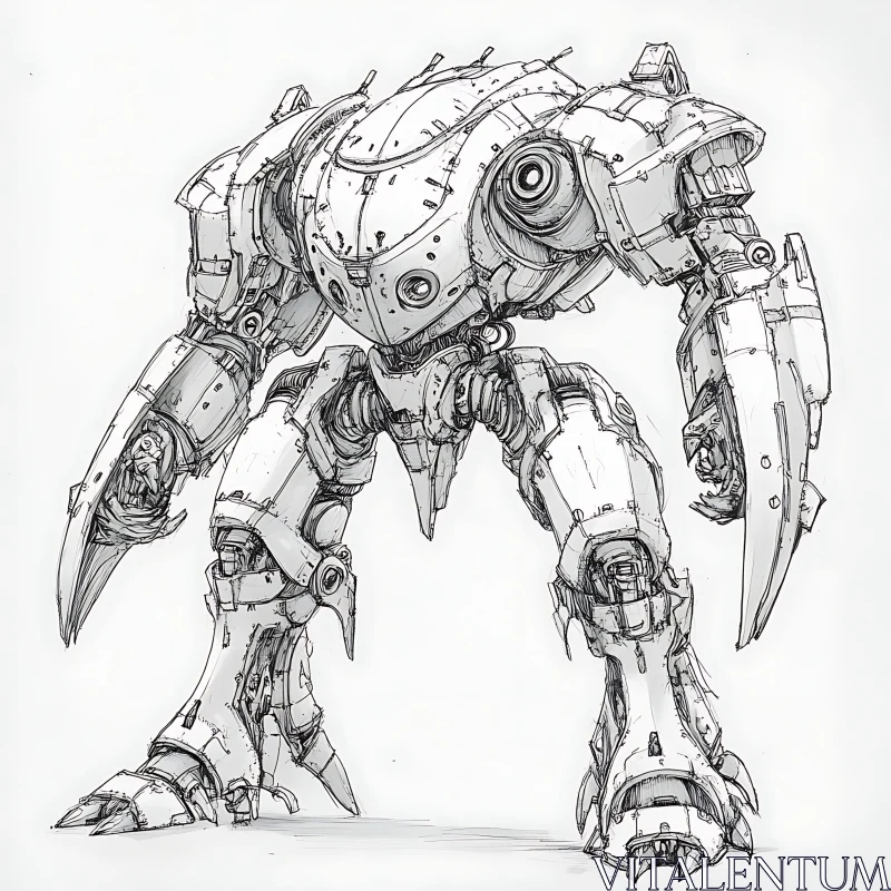 AI ART Monochrome Robot Design