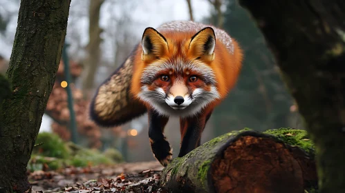 Red Fox in Woodland Scene