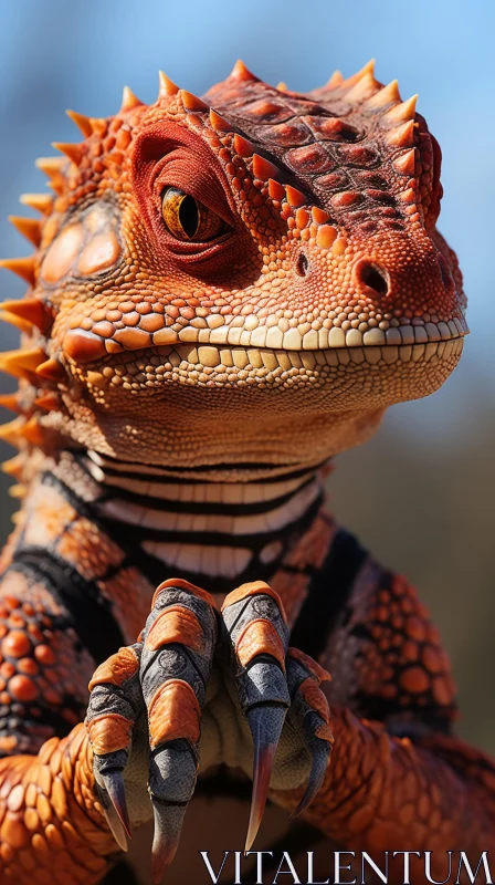 Exquisite Orange Lizard: A Photorealistic Reptile Masterpiece AI Image