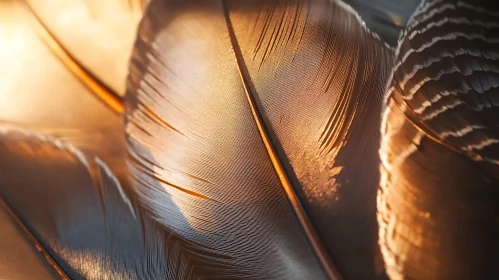 Detailed Feathers in Golden Light