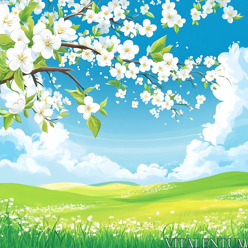 AI ART Floral Meadow Landscape