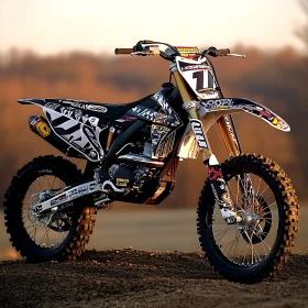 Off-Road Motorcycle on a Dirt Mound