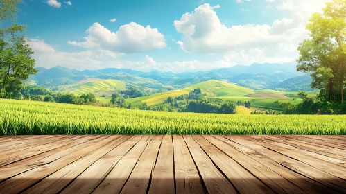 Hills and Meadow Landscape