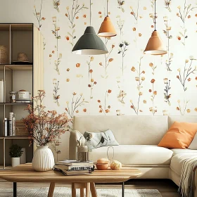 Floral Wallpaper in Cozy Interior