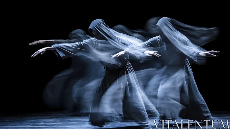 AI ART Veiled Figure in Motion Blur