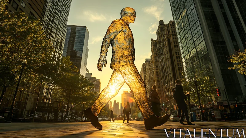 Urban Sculpture at Sunset AI Image