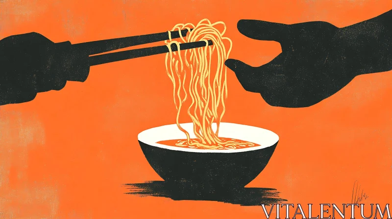 Cultural Significance of Noodles in Art AI Image