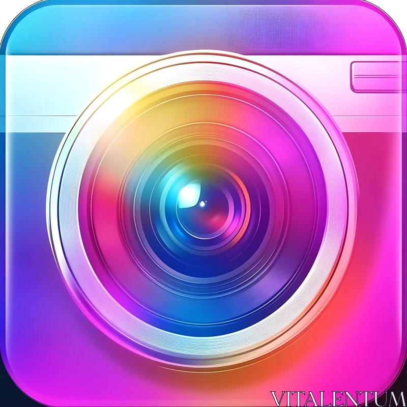 Colorful Camera Design with Gradient Lens AI Image