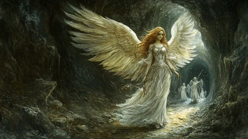 Winged Angel in Stone Cavern