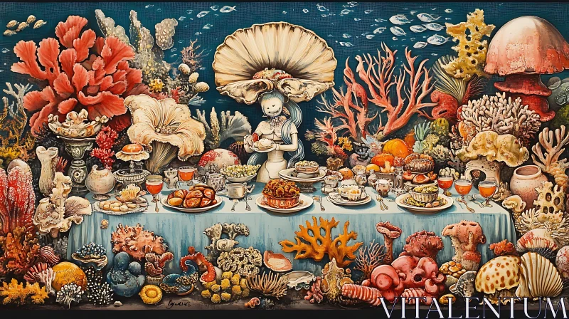 Coral Banquet: An Underwater Feast AI Image