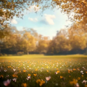 Golden Field with Wildflowers