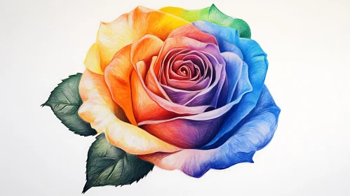 Colorful Rose Petals Drawing