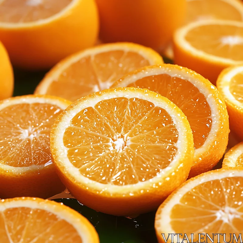 Freshly Sliced Oranges in Close-Up AI Image