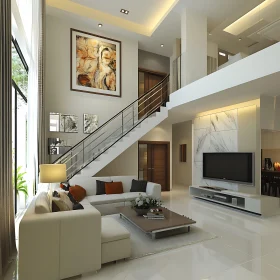 Modern Interior with White Accents