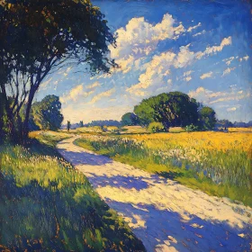 Path Through Sunlit Field Art