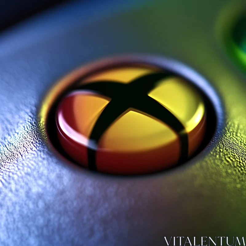 Macro Shot of Gaming Controller 'X' Button AI Image