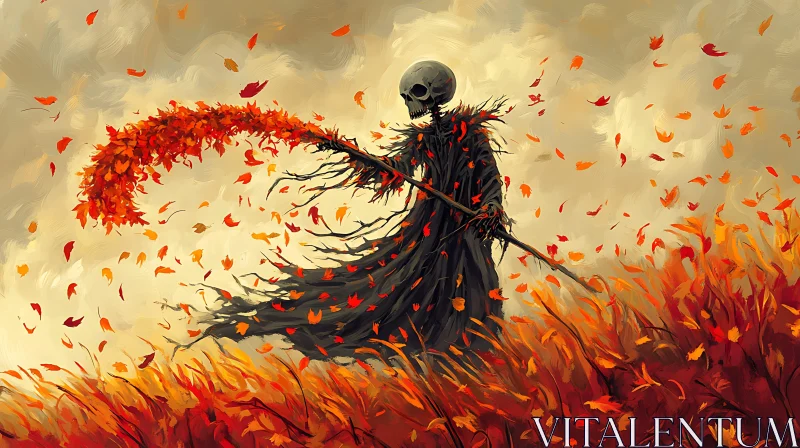 AI ART Grim Reaper of Autumn