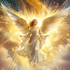 Golden Angel in Descent