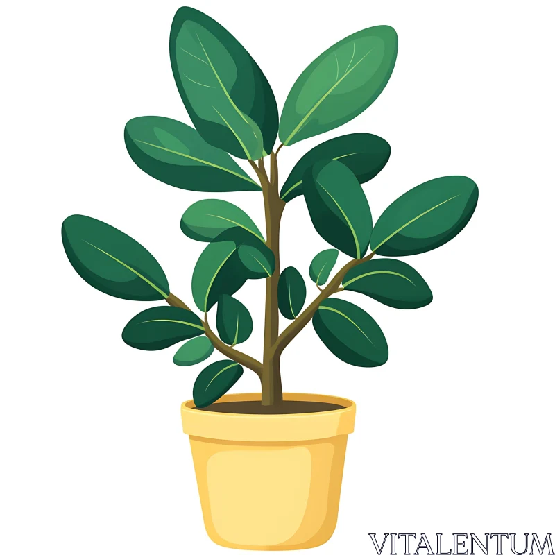 Charming Potted Plant Graphic Design AI Image