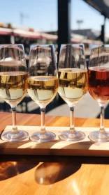 Captivating Still Life: Wine Glasses on Wooden Tray