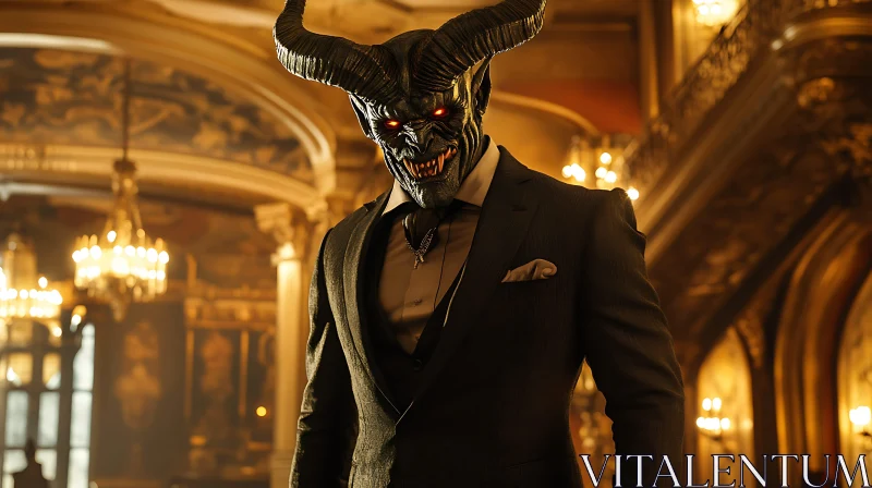 AI ART Horned Demon in Formal Attire